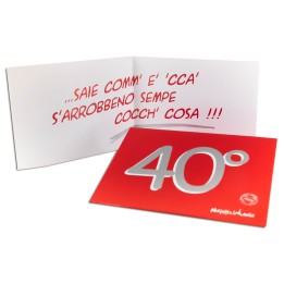 Biglietto di auguri rosso per 40 anni | Napolimania