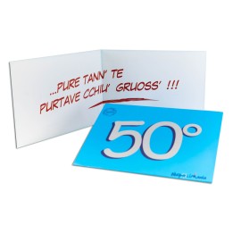Biglietto di auguri azzurro per 50 anni | Napolimania