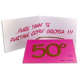 Biglietto di auguri rosa per 50 anni | Napolimania