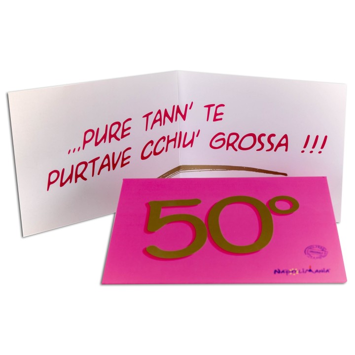 Biglietto di auguri rosa per 50 anni | Napolimania