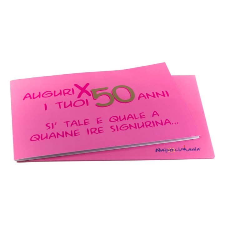 Biglietto di auguri rosa per 50 anni | Napolimania
