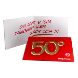 Biglietto di auguri rosso per 50 anni | Napolimania
