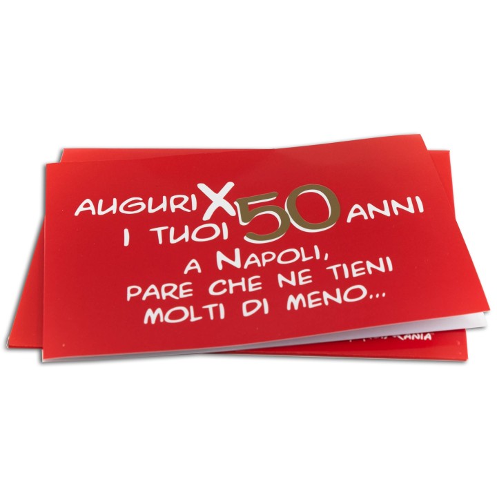 Biglietto di auguri rosso per 50 anni | Napolimania