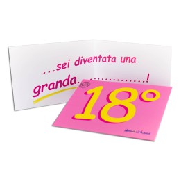 Biglietto di auguri rosa per 18 anni | Napolimania