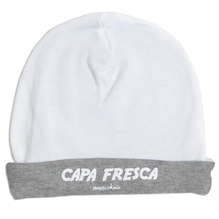 cappellino grigio neonato con scritta napoletano