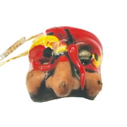 Maschera di Pulcinella con cornetto portafortuna rossa Souvenir Napoli - Corno maschera Pulcinella