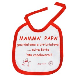 BAVETTA IN COTONE DEDICATA AI GENITORI