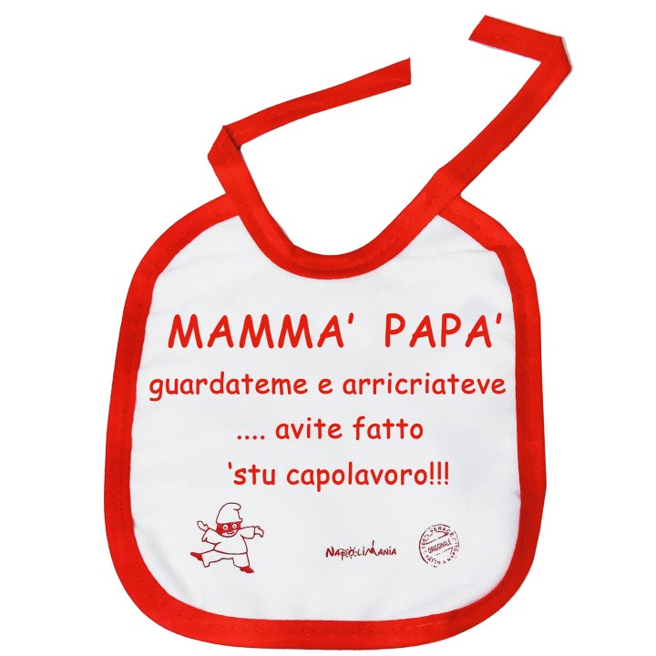 BAVETTA IN COTONE DEDICATA AI GENITORI