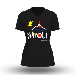 T-shirt con disegno Vesuvio e scritta napoletana