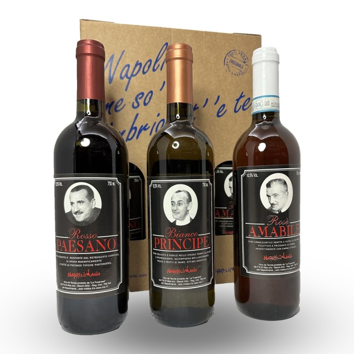 Bottiglia di Vino "Kit e Biv" da 750ml|confezione da 3 | Napolimania