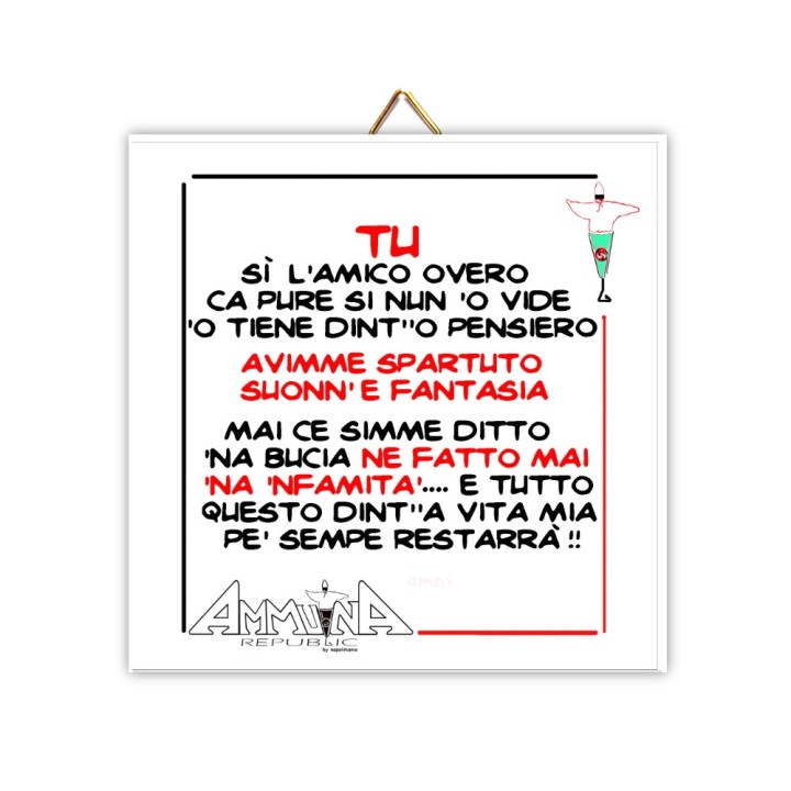 Souvenir Napoli - mattonella Amico vero | Napolimania