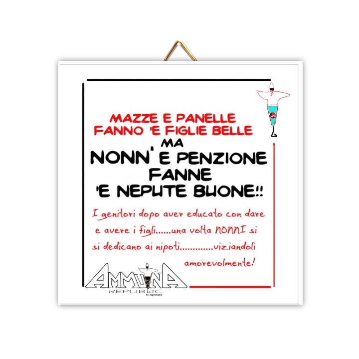 Souvenir Napoli - mattonella Nonn' e penzione | Napolimania
