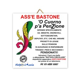 Souvenir Napoli - mattonella Ass 'e bastone | Napolimania