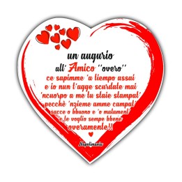 Targa divertente a cuore - Amico | Napolimania