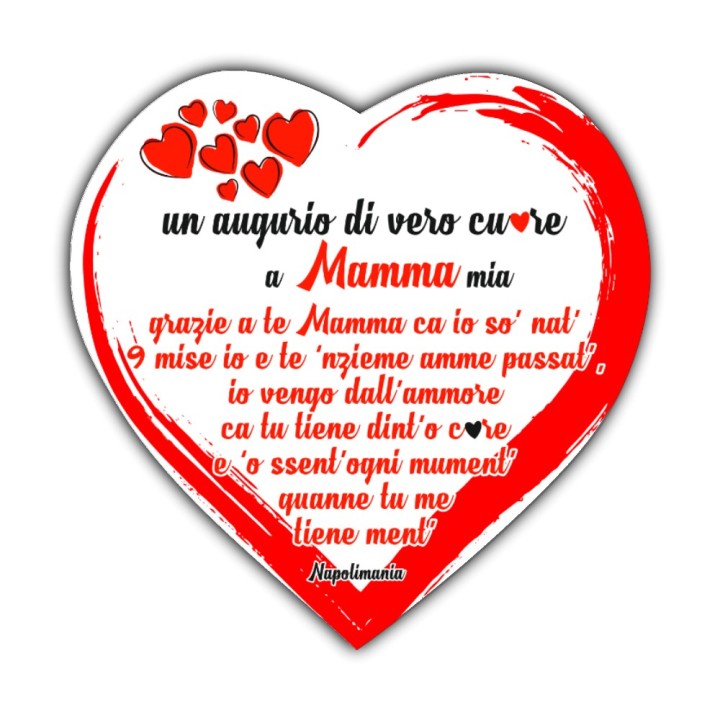 Targa divertente a cuore - Mamma | Napolimania
