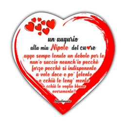 Targa divertente a cuore - Mia Nipote | Napolimania