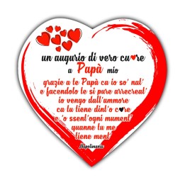 Targa divertente a cuore - Papà | Napolimania