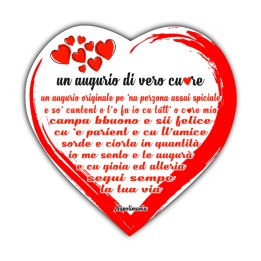 Targa divertente a cuore - Auguri di vero cuore