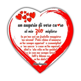 Targa divertente a cuore - Zia | Napolimania
