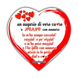 Targa divertente a cuore - Nonno | Napolimania
