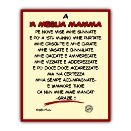 Articoli da regalo divertenti - Targa Meglia Mamma | Napolimania