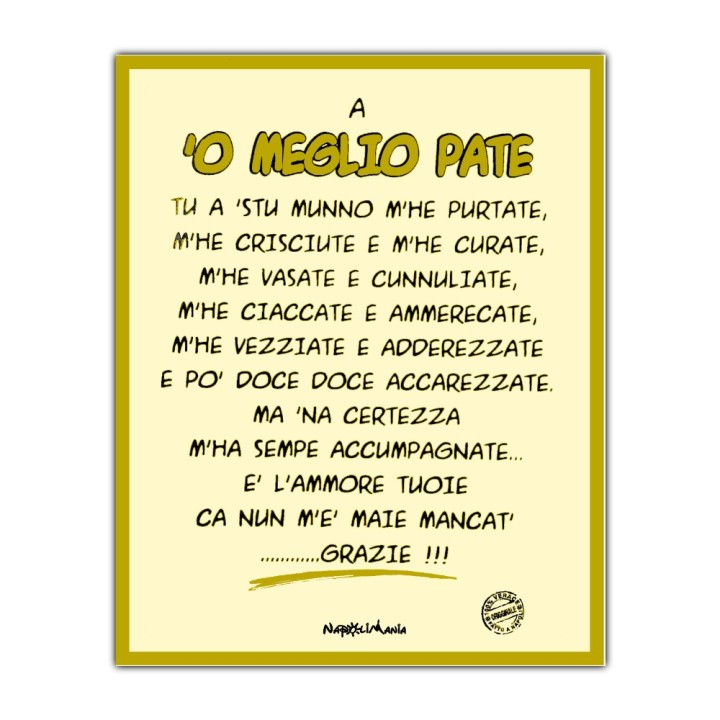 Articoli da regalo divertenti - Targa Meglio Pate | Napolimania