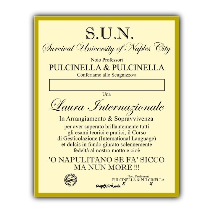 Articoli da regalo divertenti - Targa Sun | Napolimania