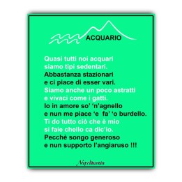 Targa divertente - Oroscopo - Acquario | Napolimania