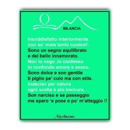 Segno zodiacale bilancia targa in plex regalo e gadget