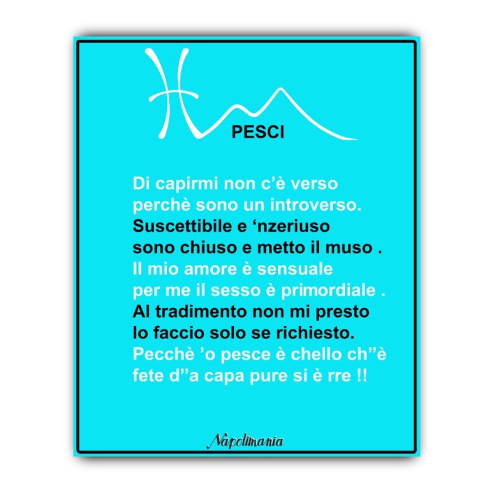 Targa divertente - Oroscopo - Pesci | Napolimania