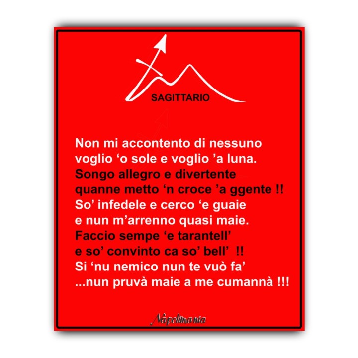 Targa divertente - Oroscopo - Sagittario | Napolimania