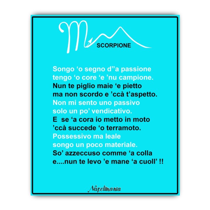 Targa divertente - Oroscopo - Scorpione | Napolimania