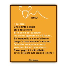 Targa divertente - Oroscopo - Toro | Napolimania