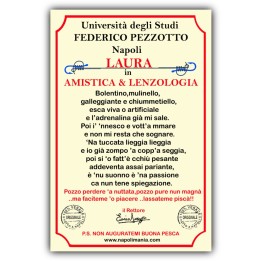 Targa divertente - Laurea Amistica e Lenzologia | Napolimania