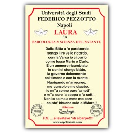 Targa divertente - Laurea Barcologia | Napolimania