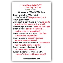 Targa divertente - 10 Comandamenti Napoletani | Napolimania