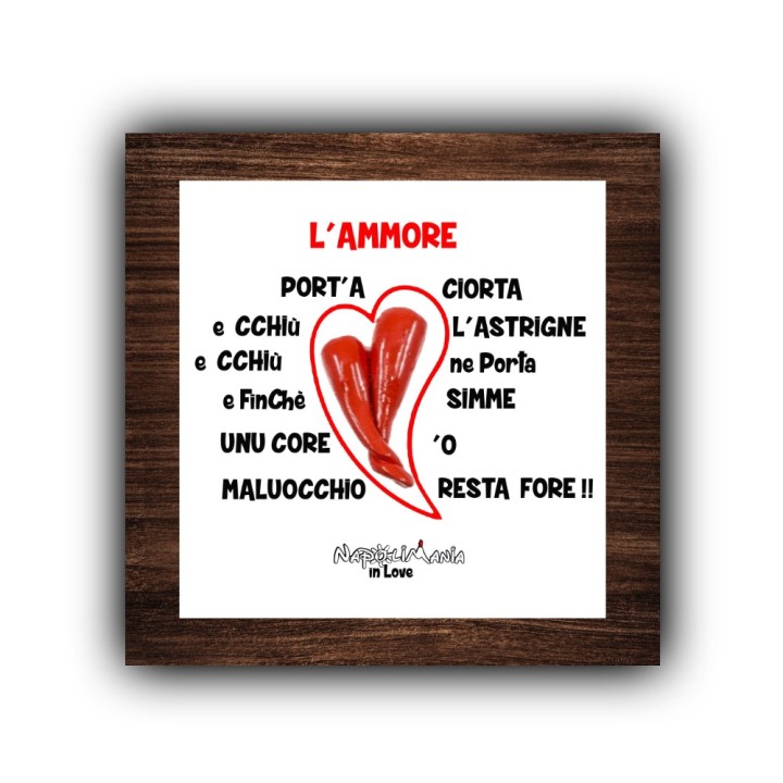 Articoli da regalo divertenti - mattonella L'ammore | Napolimania