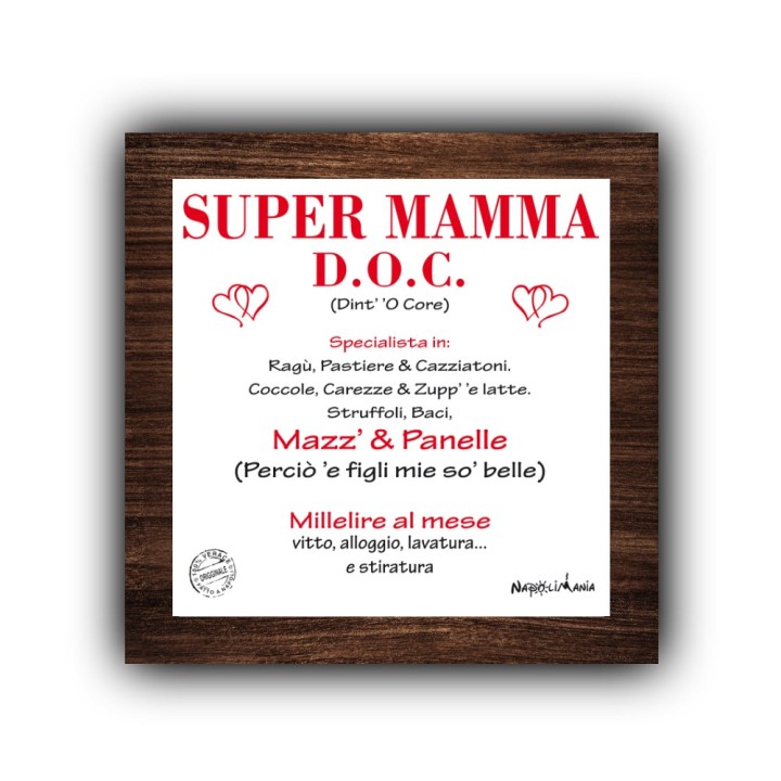 Articoli da regalo divertenti - mattonella Super mamma | Napolimania