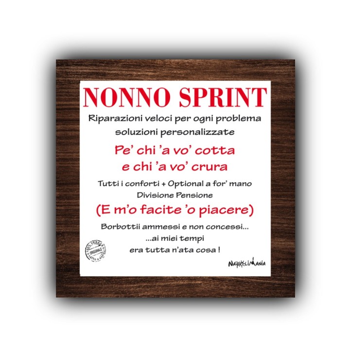 Articoli da regalo divertenti - mattonella Nonno sprint | Napolimania