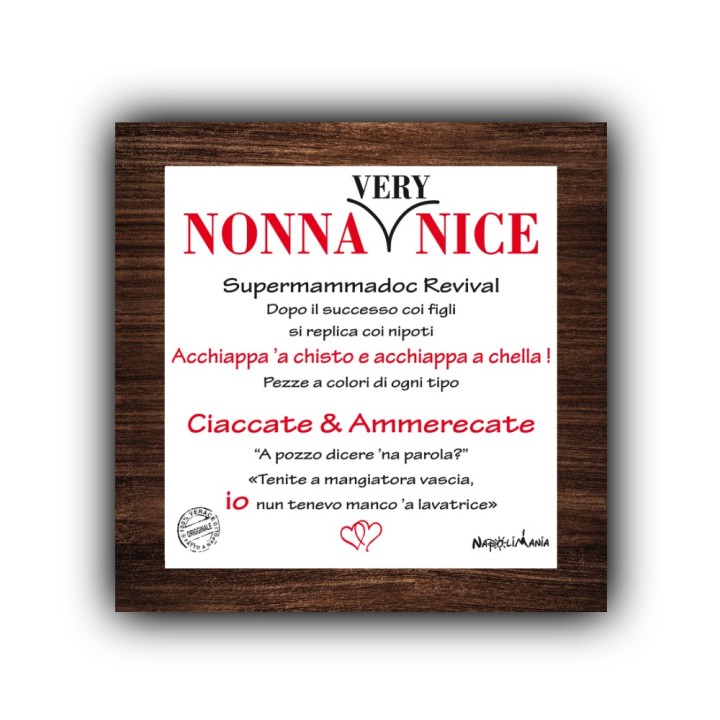 Articoli da regalo divertenti - mattonella Nonna very nice | Napolimania