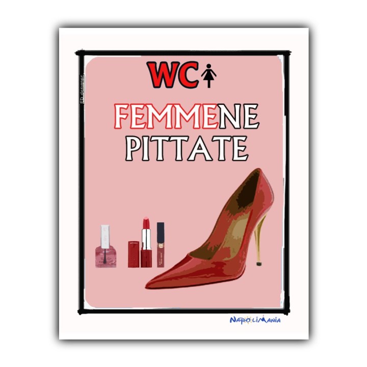 Targa divertente - WC Donna | Napolimania