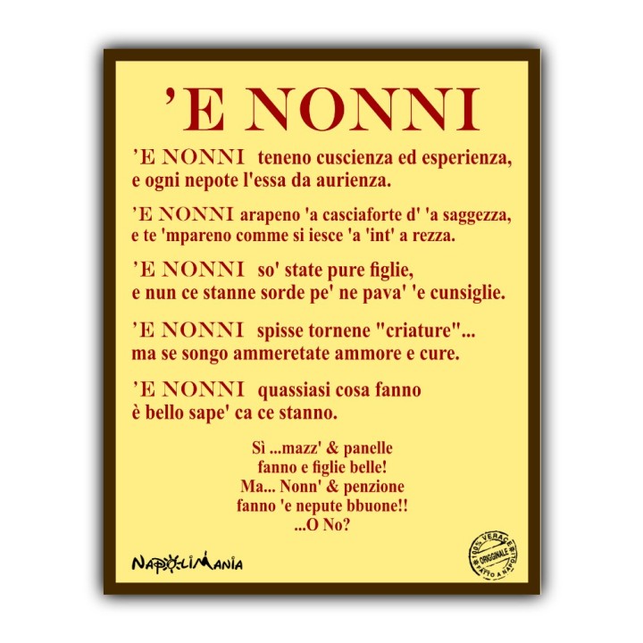 Articoli da regalo divertenti - Targa Nonni | Napolimania