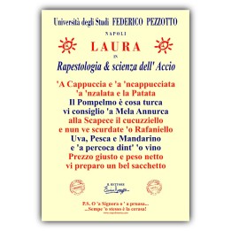 Targa divertente - Laurea Fruttivendolo | Napolimania