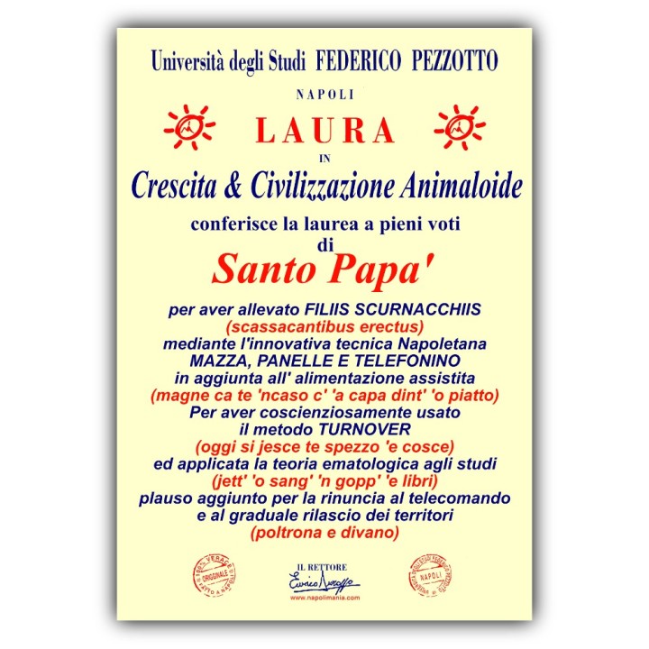 Targa divertente - Laurea Papà | Napolimania