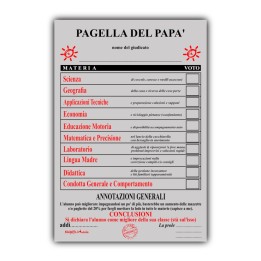 Targa divertente - Pagella Papà | Napolimania
