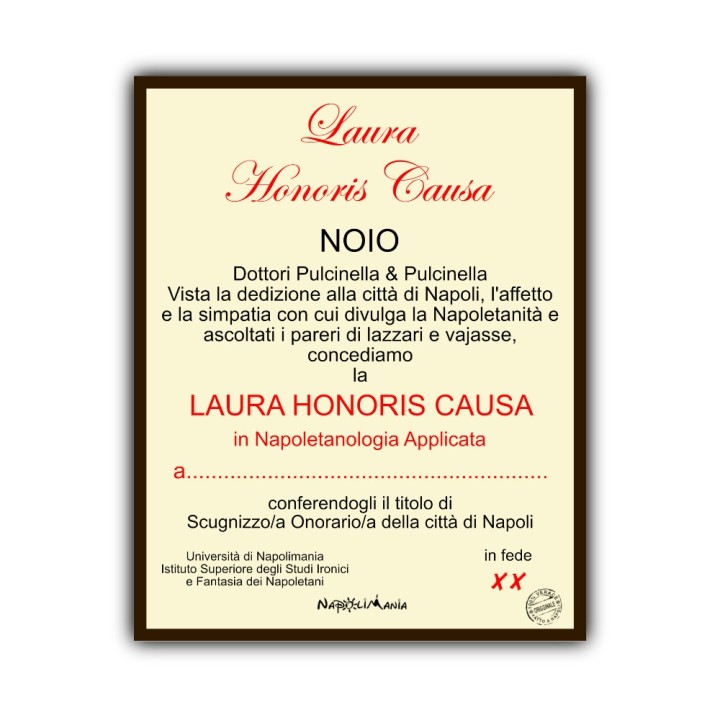 Articoli da regalo divertenti - Targa Laurea Honoris | Napolimania