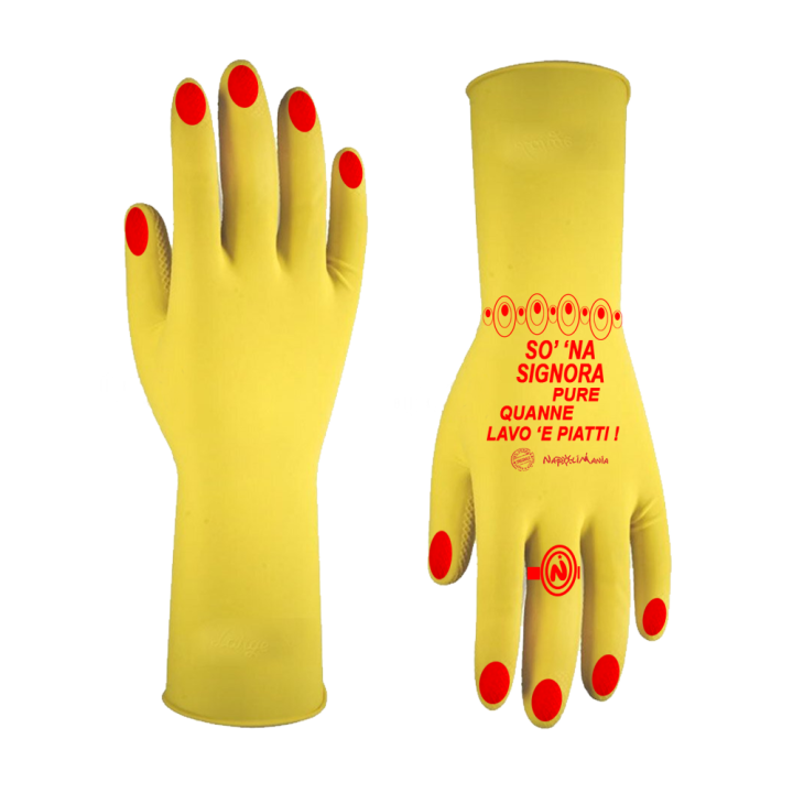 Accessori da cucina divertenti - guanti gialli | Napolimania