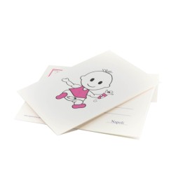 Biglietto di auguri rosa per neonata | Napolimania