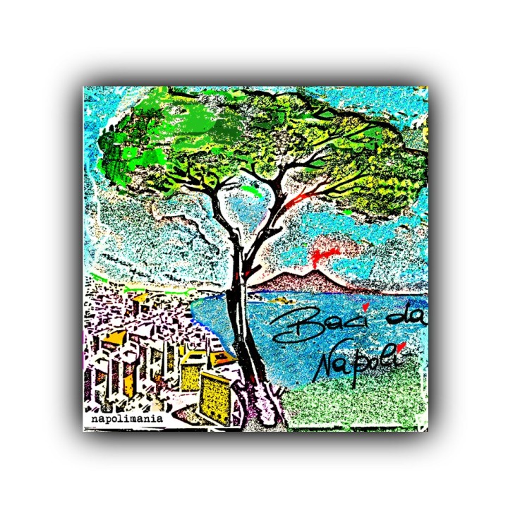 Magnete 5*5 cm panorama Napoli