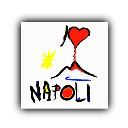 Magnete 5*5 cm Vesuvio panorama Napoli